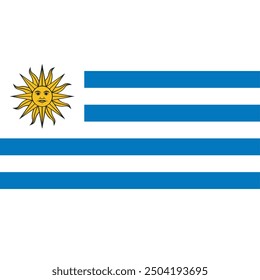 High-quality EPS vector file of the Uruguayan flag. Perfect for print and digital media. This design features accurate colors and details, making it ideal for any project related to Uruguay.






