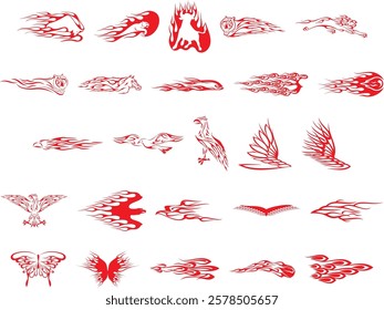 High-quality exclusive stylized flames vector