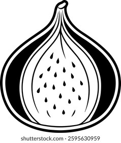  High-quality fig fruit vector illustration on a white background. Perfect for food packaging, branding, menu designs, and healthy lifestyle projects. This detailed and vibrant fruit clipart 