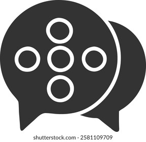 High-Quality Flat chat bubble Message Icon –Transparent Background with Scalable Vector Layer Illustration