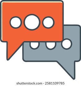 High-Quality Flat chat bubble Message Icon –Transparent Background with Scalable Vector Layer Illustration