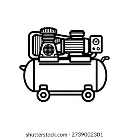 High-quality flat design illustration of a classic film camera with wheels, perfect for retro photography, vintage themes, and creative design projects.
