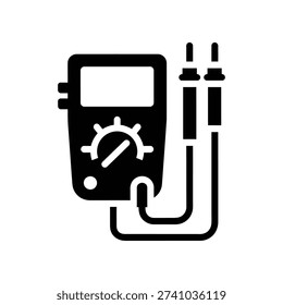 High-quality flat design illustration of a digital tire pressure gauge with attached connectors, ideal for automotive, safety, and maintenance projects.
