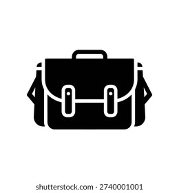 High-quality flat lay image of a sleek black leather satchel bag with white stitching, perfect for education, business, or travel themes in clean, bright lighting.