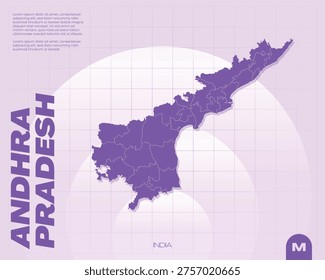 High-quality, fully editable vector map of Andhra Pradesh. Perfect for professional illustrations and geographic layouts, featuring customizable layers and scalable graphics.