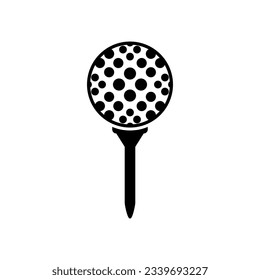 High-quality Golf Ball on Tee Icon Vector Art Illustration. Perfect for golf-related projects and sports themes. Detailed design, isolated on white.