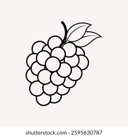 High-quality grapes vector illustration on a white background. Perfect for food designs, packaging, labels, and branding. This detailed and clean fruit clipart is ideal for microstock websites 