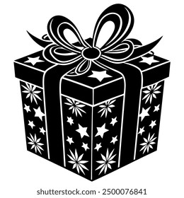 ist eine hochwertige Grafik-Design-Datei mit einer Sammlung von schwarzen Silhouette Illustrationen von Weihnachts-Geschenkboxen. 