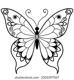 is a high-quality graphic design file featuring a beautifully crafted illustration of a butterfly adorned with intricate floral patterns. This design combines the elegance of flowers with the delicate