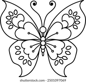 is a high-quality graphic design file featuring a beautifully crafted illustration of a butterfly adorned with intricate floral patterns. This design combines the elegance of flowers with the delicate