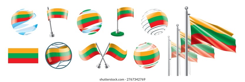 Highquality graphics featuring Lithuanian flags in multiple styles and formats