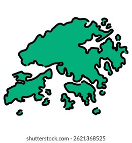 Una Ilustración vectorial dibujada a mano de alta calidad de Hong Kong. Perfecto para su uso en documentos de negocios internacionales, informes económicos, promociones turísticas y materiales educativos.