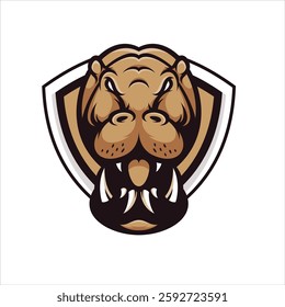 "High-quality hippo mascot logo vector illustration design, perfect for gaming logos, esports teams, and branding. Fierce, unique, and customizable design to elevate your game or team identity."