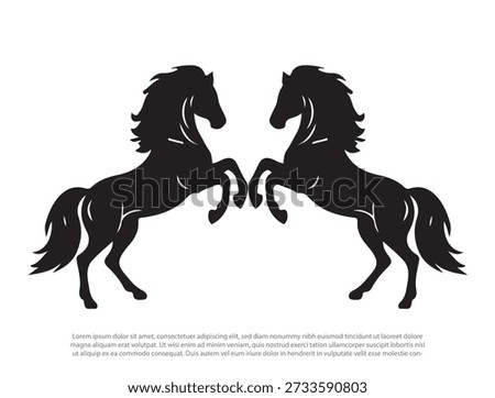 High-quality horse vector illustration featuring a powerful and elegant equine design. Perfect for equestrian themes, ranch and farm projects, horse riding sports, logos, branding, posters, tattoos, apparel prints, wall art, and digital designs. Clean lines, detailed shapes, and scalable vector format make this artwork ideal for both print and web use. Suitable for western, racing, wild nature, and animal-themed creative projects. Fully editable vector file on a white background, ready for professional graphic design use.