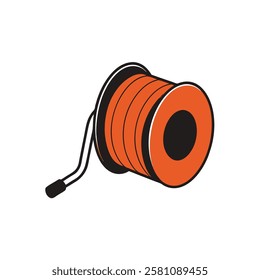 High-quality hose reel vector illustration. Perfect for gardening, irrigation, water management, outdoor maintenance, and home improvement designs.