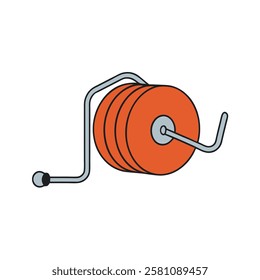 High-quality hose reel vector illustration. Perfect for gardening, irrigation, water management, outdoor maintenance, and home improvement designs.