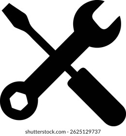Conjunto de ícones de alta qualidade com uma chave de fenda e chave de fenda, isolado em um fundo branco. Perfeito para projetos de reparo de ferramentas, DIY ou manutenção.