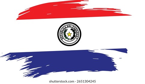 High-quality illustration featuring the map of Paraguay combined with the national flag elements. Ideal for educational materials, presentations, infographics, and patriotic designs