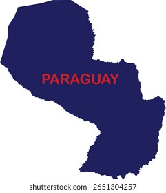 High-quality illustration featuring the map of Paraguay combined with the national flag elements. Ideal for educational materials, presentations, infographics, and patriotic designs