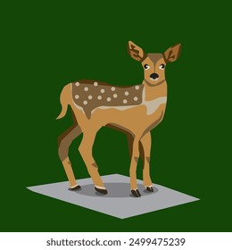 High-quality image of an adorable fawn standing. Perfect for wildlife enthusiasts, educational content, and anyone looking for cute animal photography