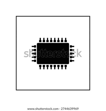 High-quality image of a black microchip circuit board with gold connectors, isolated on a clean white background, ideal for tech and electronics projects.