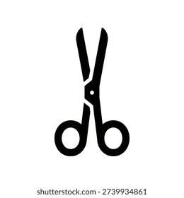High-quality image of black scissors on a white background, perfect for graphic design and commercial use.