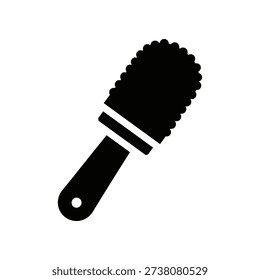 High-quality image of a black scrub brush with stiff white bristles, perfect for cleaning and household use.