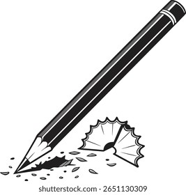 Imagem de alta qualidade de um lápis preto afiado, isolado em um plano de fundo limpo. Ideal para apresentações de design, conceitos de papelaria, materiais educacionais e visuais relacionados ao escritório.