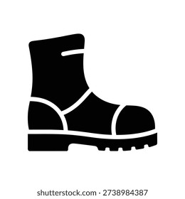 High-quality image of a durable black rubber boot with reinforced toe and white treaded sole, perfect for industrial, safety, and outdoor use.