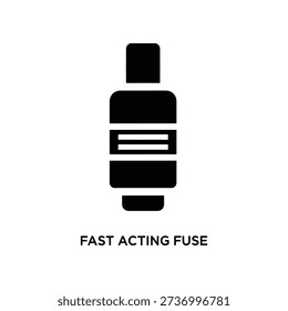 High-quality image of a fast-acting electrical fuse isolated on a clean white background, ideal for safety guides, technical manuals, and commercial projects.