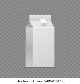 High-quality Image Of Milk Or Juice Carton With A Cap Isolated On Transparent Background. Realistic 3d Vector Mockup