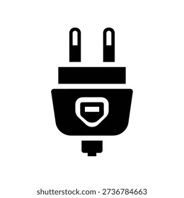 High-quality image of a modern white USB Type C charger cable plug on a sleek black background, ideal for tech, charging, and electronic device concepts.