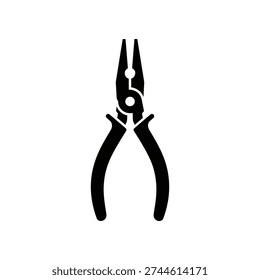 High-quality image of professional black needle nose pliers with silver tips, isolated on a clean white background, ideal for DIY, craft, and technical projects.