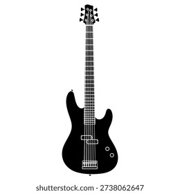 High-quality image of a sleek black electric bass guitar with detailed fretboard, perfect for music, performance, and instrument-related commercial projects.