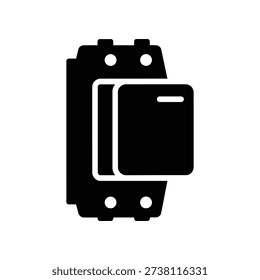 High-quality image of a sleek black electrical wall socket with two plug points, isolated on a clean white background for commercial and design use.
