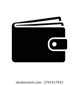 High-quality image of a sleek black leather wallet with a card slot, isolated on white background, perfect for finance, business, and lifestyle projects.