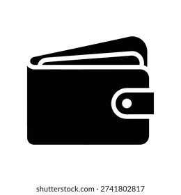High-quality image of a sleek black leather wallet with white stitching, isolated on white background, perfect for finance and lifestyle use.