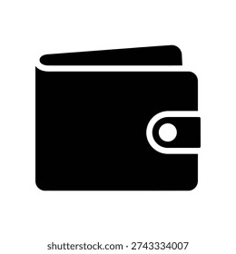 High-quality image of a sleek black leather wallet with a silver clasp, isolated on a pure white background, perfect for business, finance, and lifestyle projects.