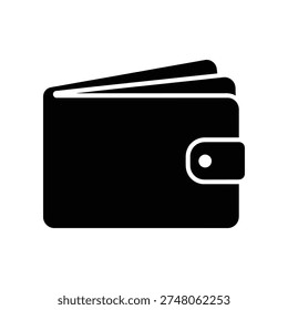 High-quality image of a sleek black leather wallet holding credit cards, isolated on white background for commercial use.