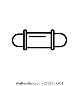 High-quality image of a sleek black metal paperclip against a clean white background, ideal for office, stationery, and business design projects.