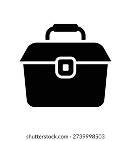 High-quality image of a sleek black plastic toolbox with secure latch, perfect for home improvement, DIY projects, and professional use.