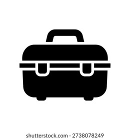 High-quality image of a sleek black rolling suitcase with silver accents, perfect for travel, business, or storage needs.