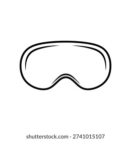 High-quality image of sleek black ski goggles with a minimalist design, isolated on a clean white background, ideal for sports, winter, and fashion promotions.