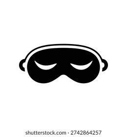 High-quality image of a sleek black sleep eye mask integrated with soft headphones, ideal for relaxation, meditation, or restful sleep in a clean white setting.