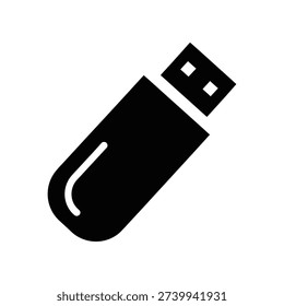 High-quality image of a sleek black USB flash drive isolated on a clean white background, ideal for tech, data storage, and digital marketing projects.
