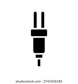 High-quality image of a sleek black USB Type C charger plug, isolated on a clean white background, ideal for tech, charging, and electronic device projects.