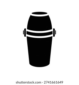 High-quality image of a sleek black and white ice bucket with sturdy metal handles, perfect for luxury events, hospitality, or elegant home decor.