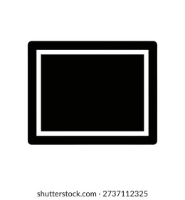 High-quality image of a sleek empty digital screen or frame with a black display, isolated on a clean white background, ideal for tech, business, and design projects.