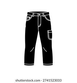 High-quality image of stylish black jeans featuring white stitching, perfect for fashion catalogs, e-commerce, and advertising projects.