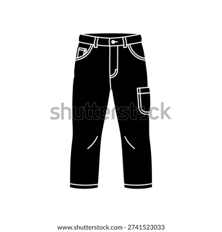 High-quality image of stylish black jeans featuring white stitching, perfect for fashion catalogs, e-commerce, and advertising projects.